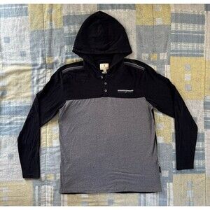 Scott James England Black & Gray Long Sleeve 1/4 Button Sweatshirt Men's Sz L